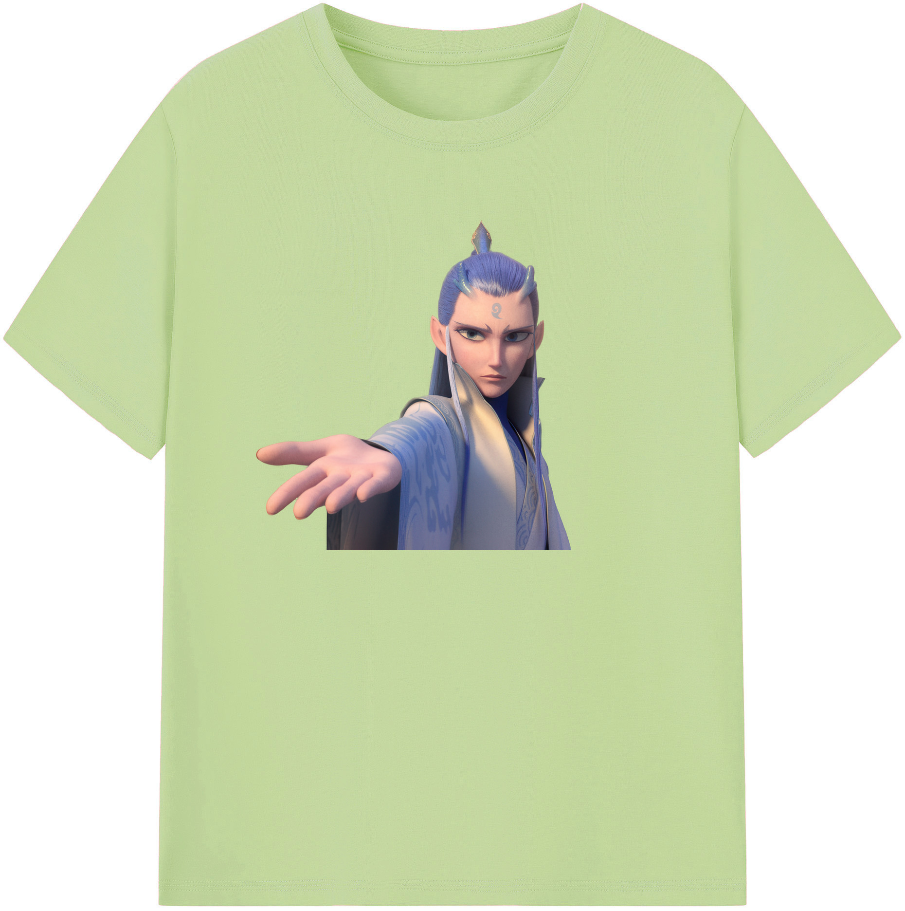 （画像用） Ne Zha 2 ナタ 魔童の大暴れ 綿100％半袖Tシャツ（フロントプリント）